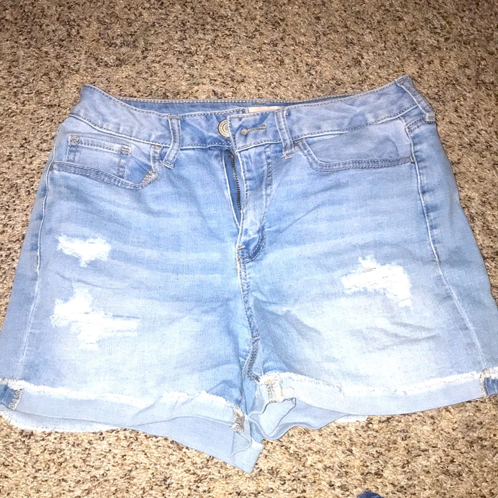 Ripped High Rise Shorts
